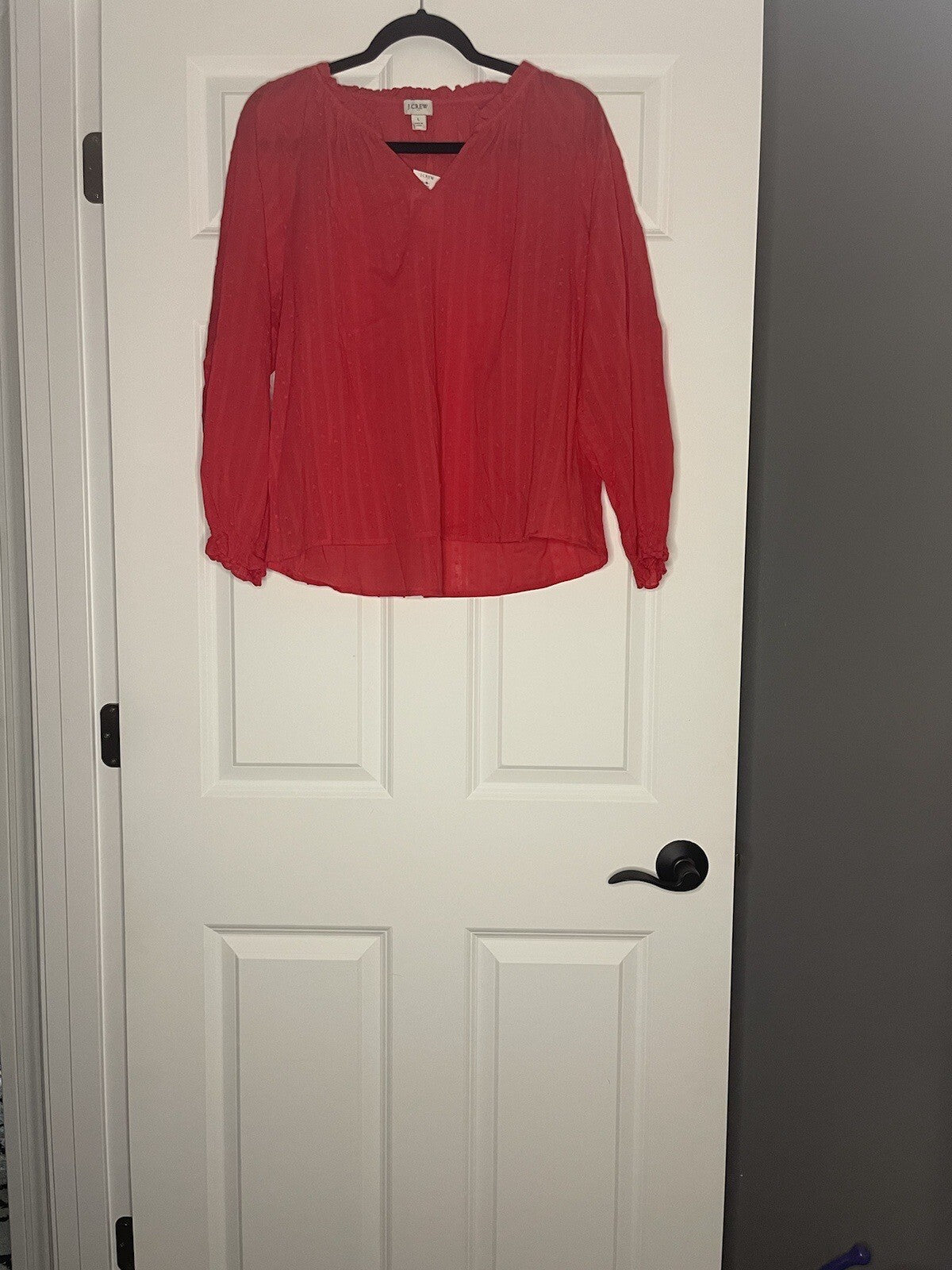 J Crew Long Sleeve Blouse Large Pink W Stitching Nwt Msrp 79.50