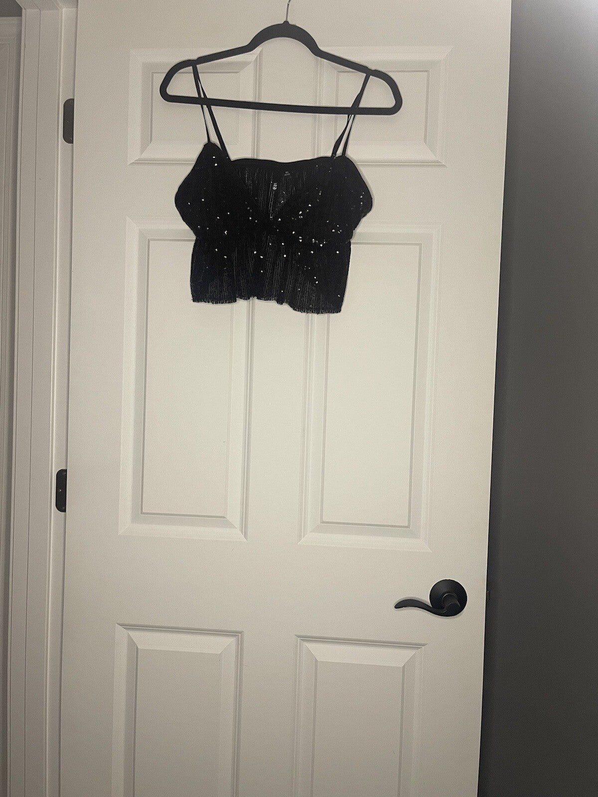 G Cropped Sequins Top Large 