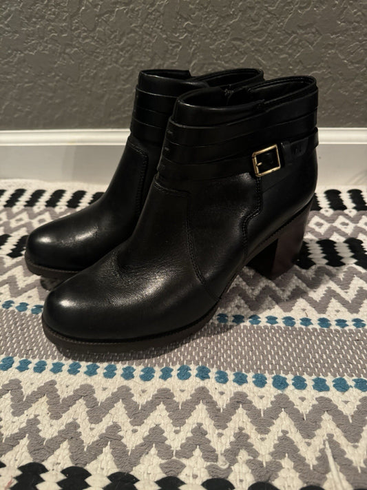 Clark’s Malvet Maria Black Leather Boots Size 9 Excellent Condition 