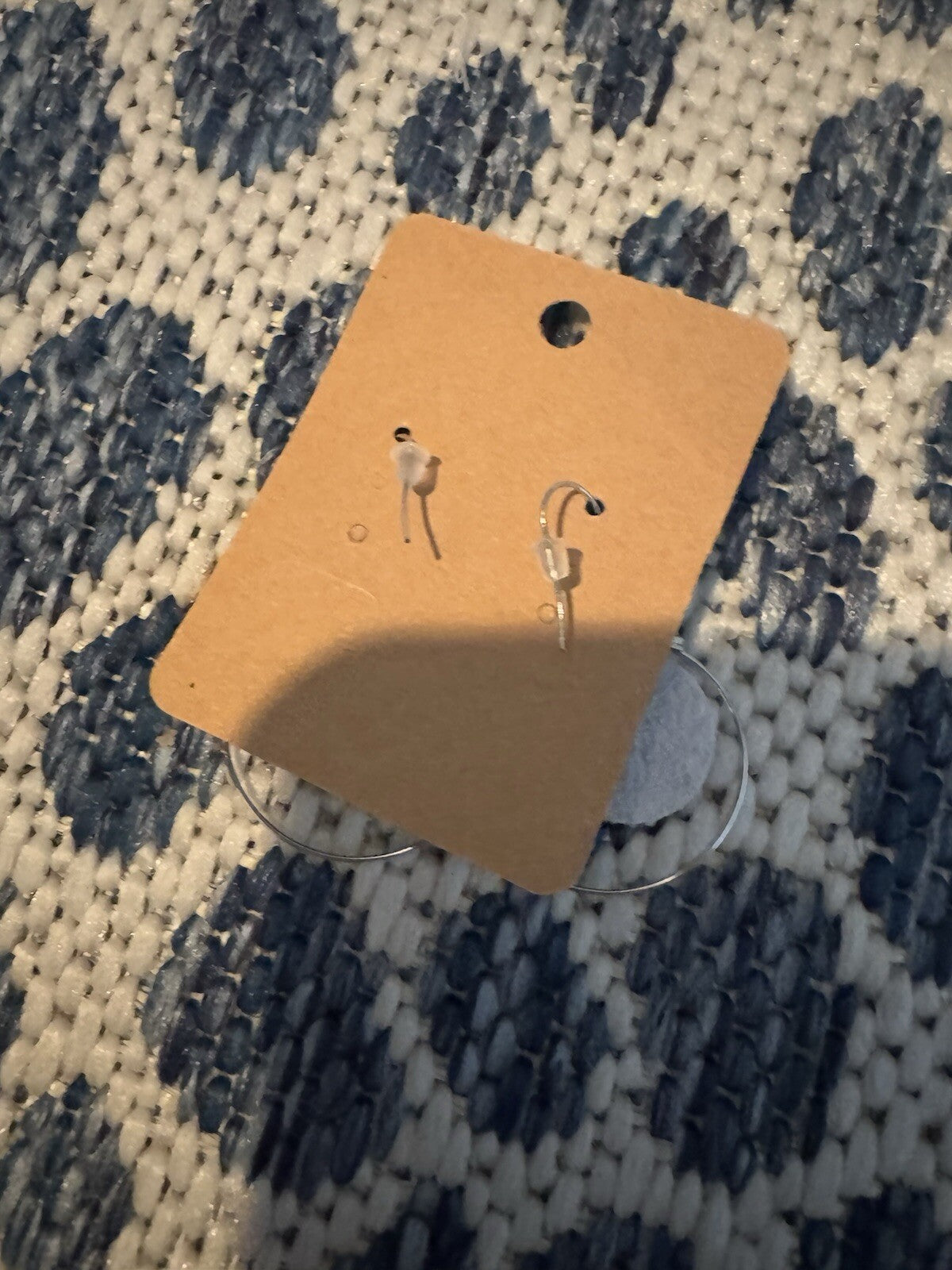 Rustic Wren Earrings Silver With Leather  Blue Floral Print New 