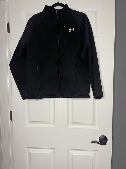 Under armour zip up sweatshirt medium black 