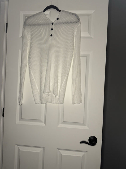 Unbranded Small Ribbed Hooded Sweater White 