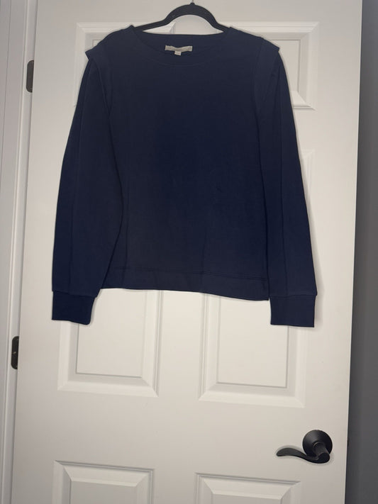 Loft Crew Sweatshirt Overlap On Shoulders Navy Xl Super Soft Nwt 44.99
