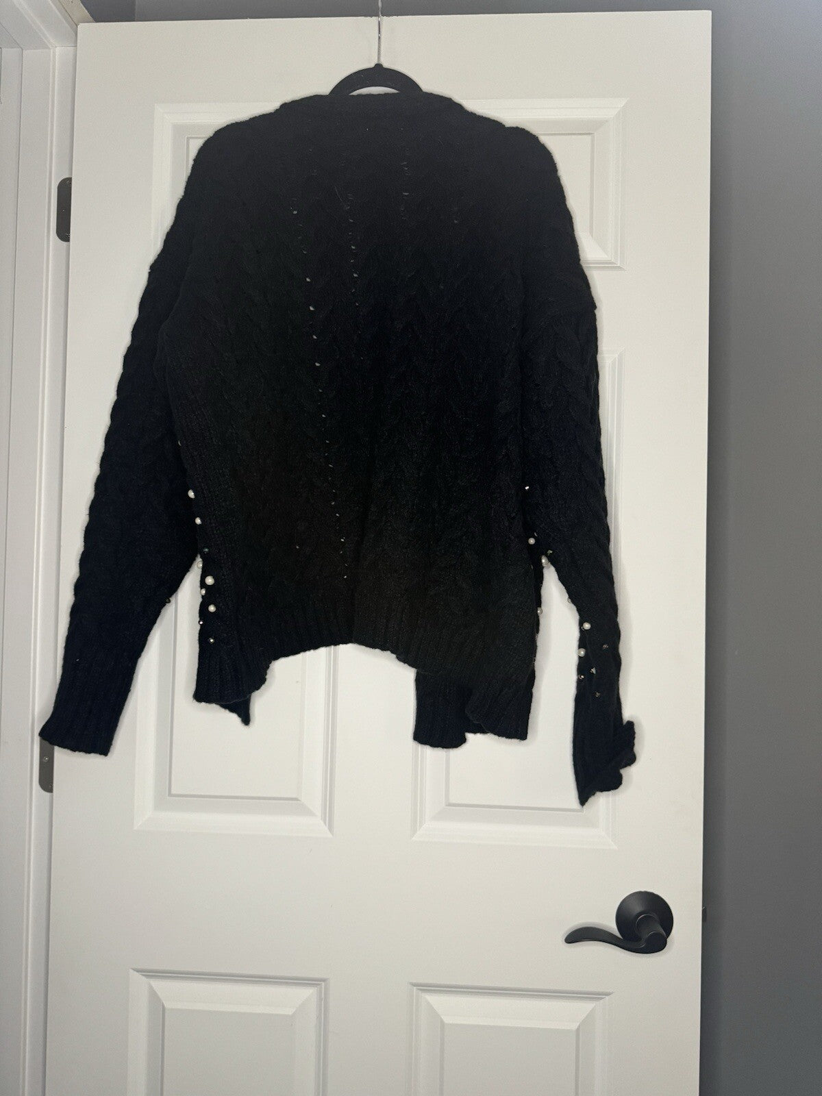 Bibi Cardigan Xl Black Covered In Beading Decor 