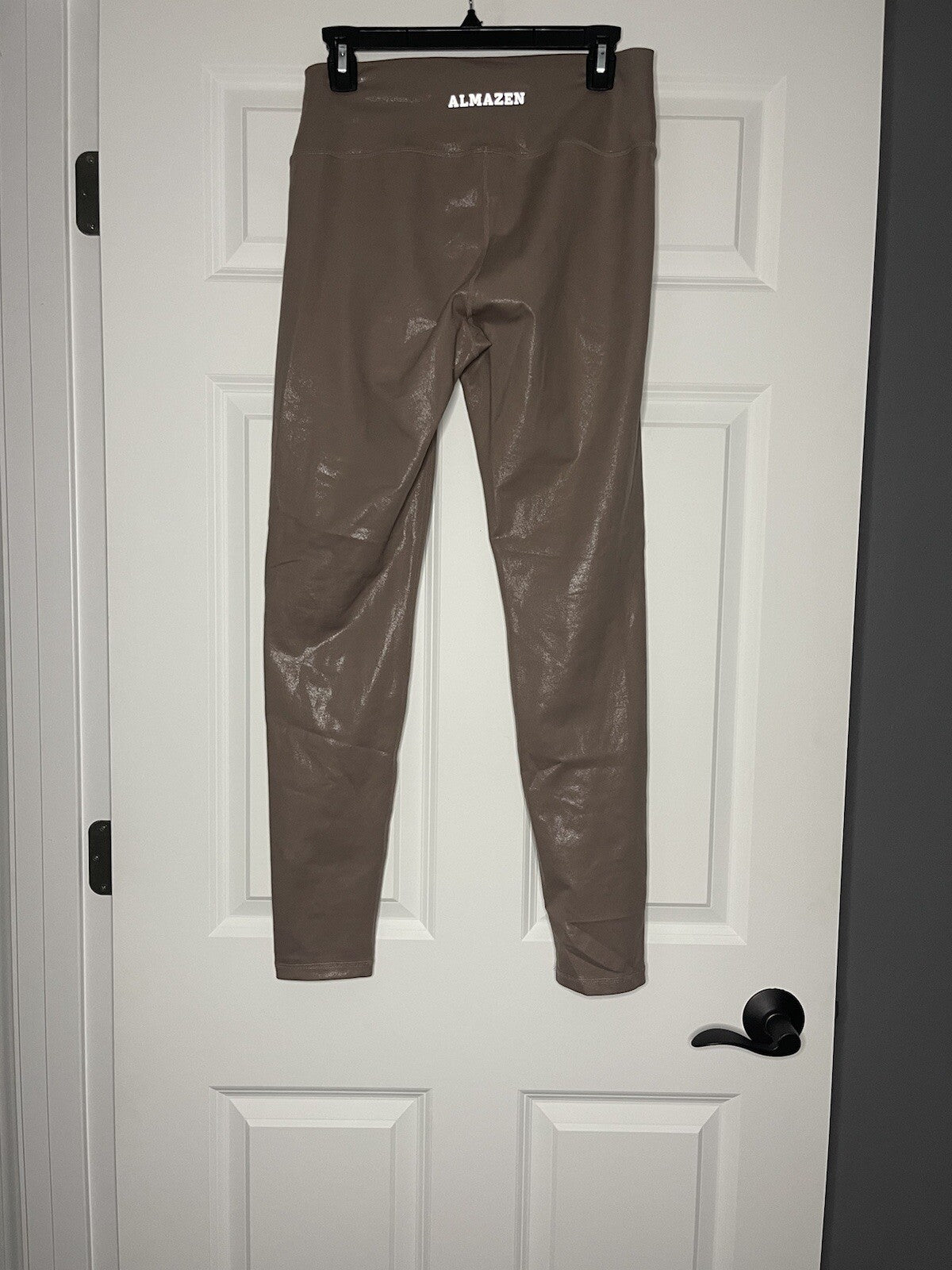 Almazen 2 piece activewear outfit xl taupe with sparkle leggings and tank 