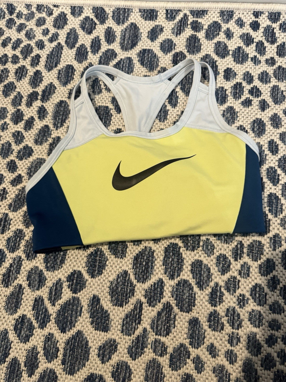 Nike Dri Fit Sports Bra Small Neon Green Hunter Green