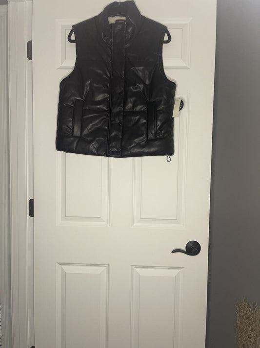 Ci Sono Outerwear Pleather Vest Xl Nwt Black