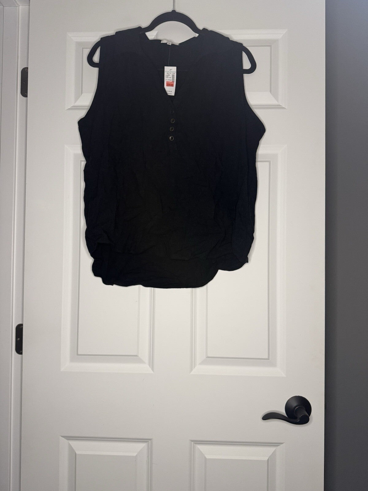 Maurice’s Sleeveless Blouse W Collar Xl Black Nwt 28.99