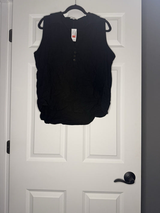 Maurice’s Sleeveless Blouse W Collar Xl Black Nwt 28.99