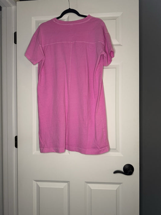 Old Navy Short Sleeve T Shirt Dress Medium Bright Pink 