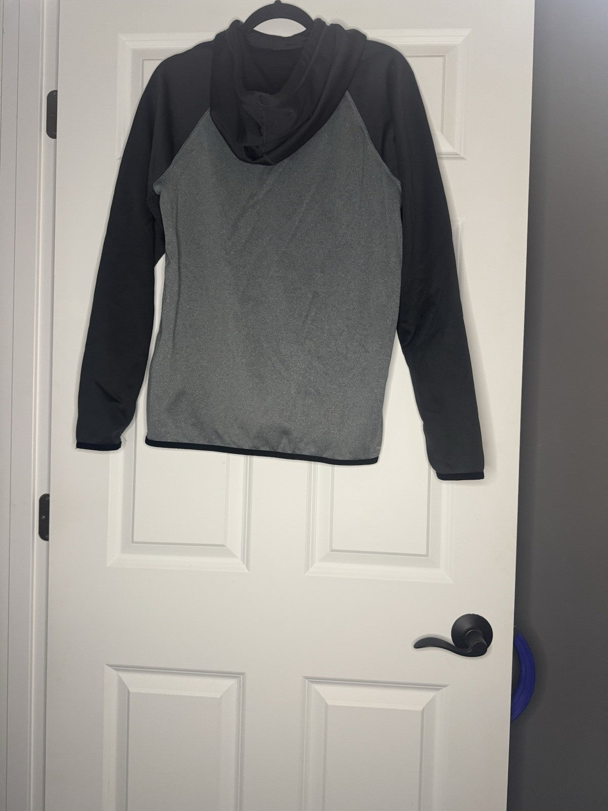 Nike Thermafit Hooded Sweatshirt Large Gray W Black Logo 