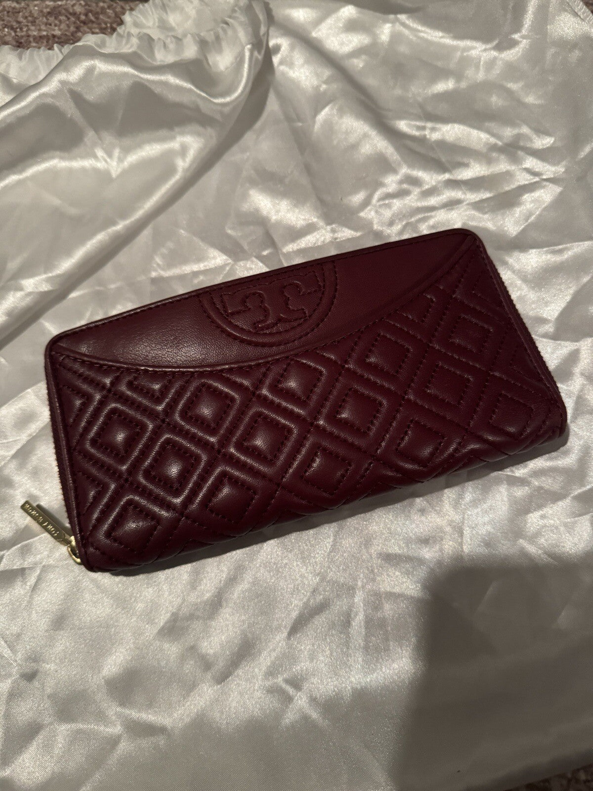 Tory Burch Shoulder Tote With Wallet Maroon Print 