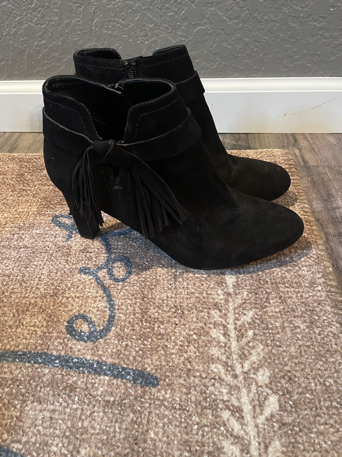 Franco sarto booties with tassles size 9 black