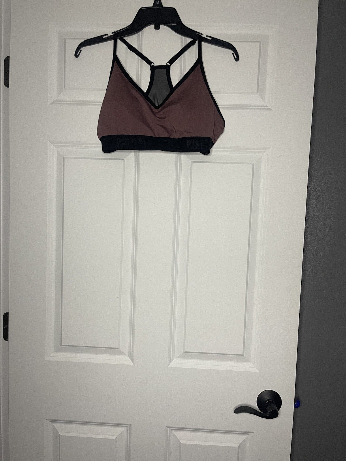 Pink by Victoria secret sports bra large mauve and black 