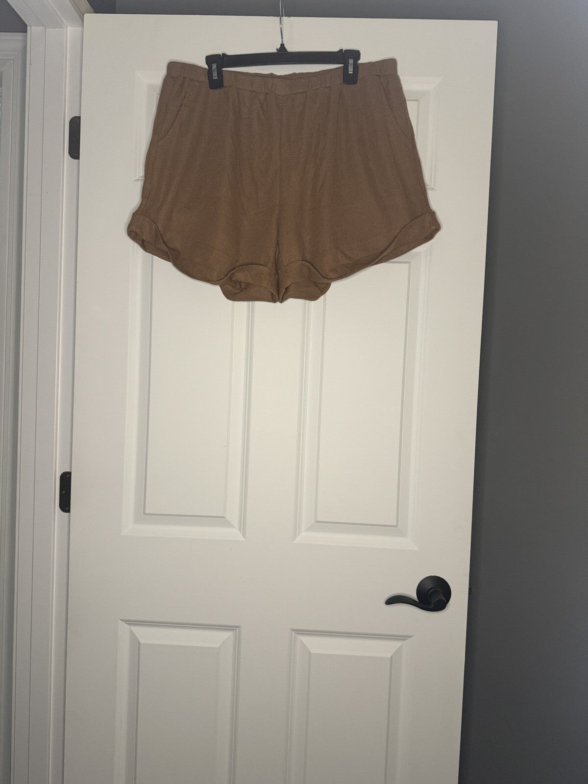 Ekouaer 2 Piece Outfit Xxl Brown Button Up Short Sleeve Shorts Nwt