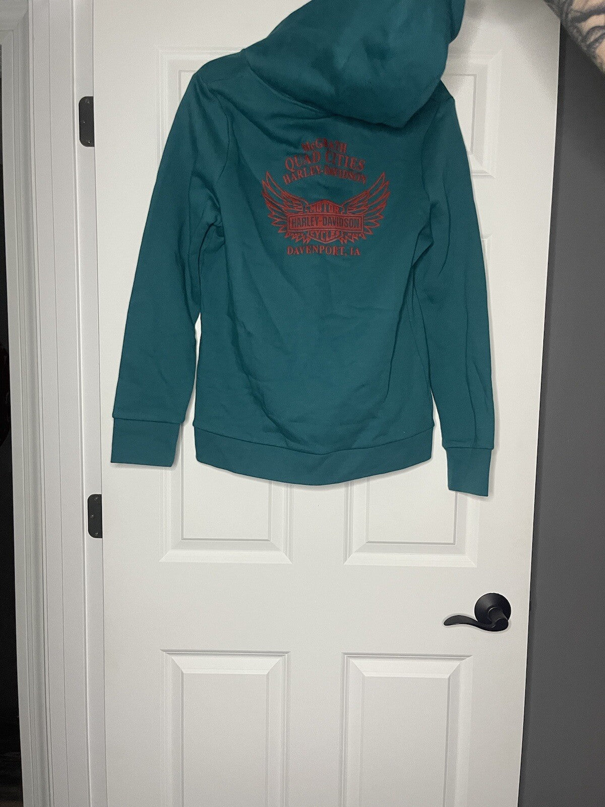 Harley Davidson Mcgrath quad cities hooded sweatshirt large NWT