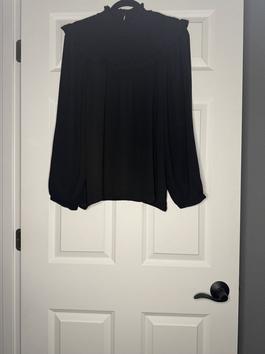 Loft Long Sleeve Top Elastic At Collar Large Nwt