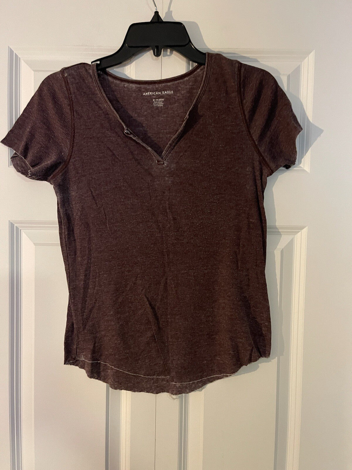 American Eagle short sleeve blouse xs heathered purple 