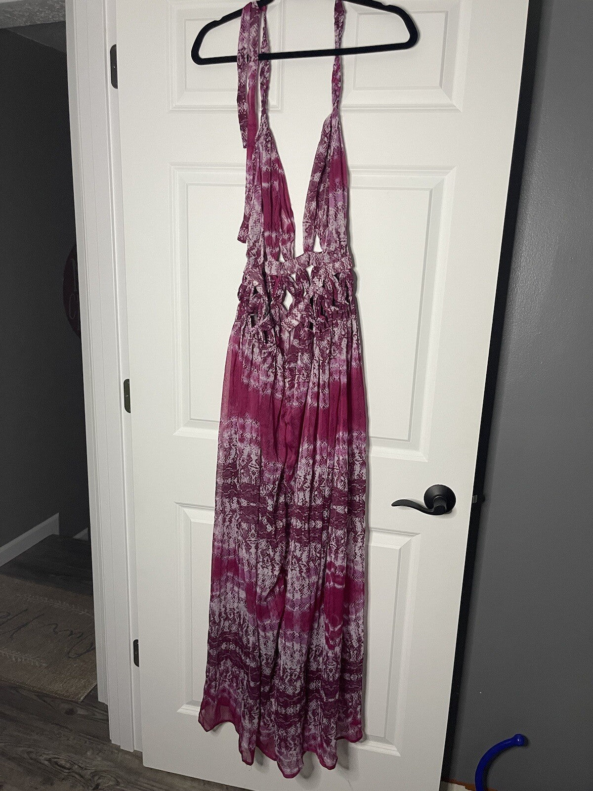 Asos pink and white halter dress size 8 