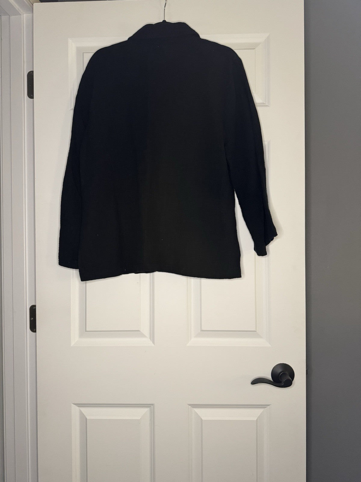 C C California Long Sleeve Top Black Large W Slits In Side 