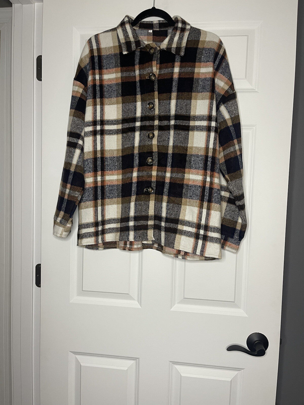 Unbranded shacket large navy white orange mustard 