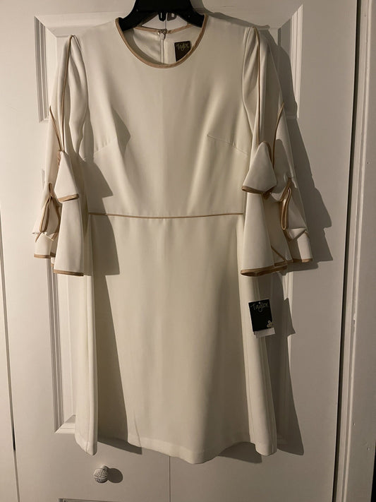 Taylor size 2 dress ivory with gold new with tags