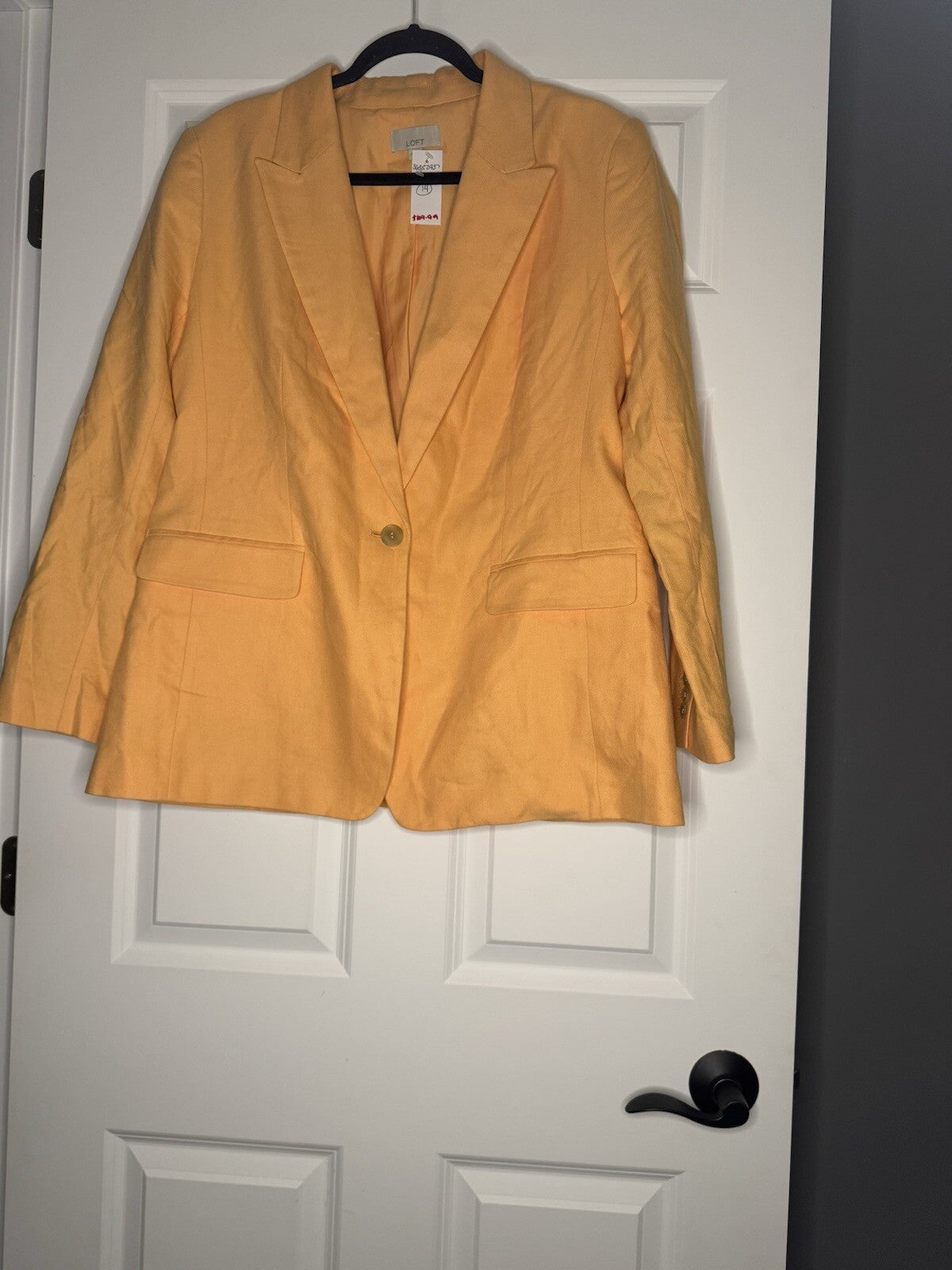 Loft Orange Blazer Size 14  Cotton Linen Nwt 104.99