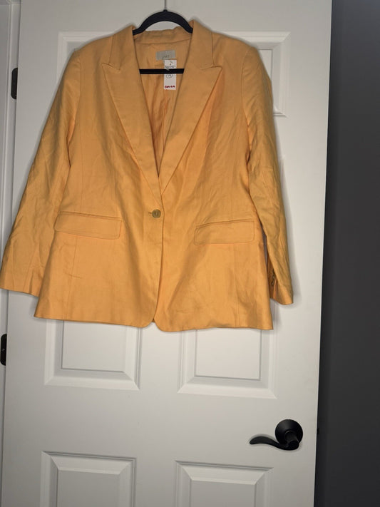 Loft Orange Blazer Size 14  Cotton Linen Nwt 104.99