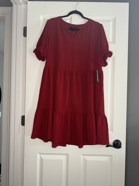 AGB Short Sleeve Dress Red Large Nwt 