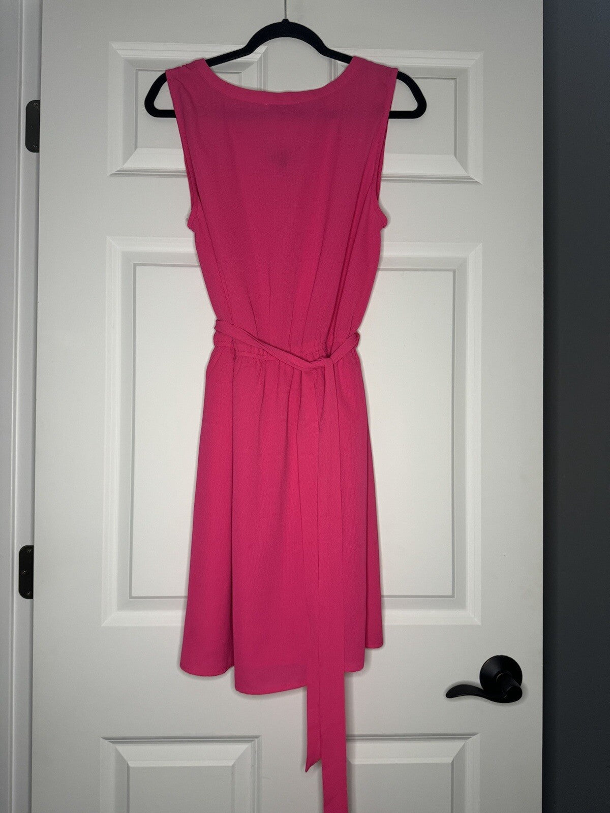 Staccato Sleeveless Dress W Belt Large Hot Pink Nwt 