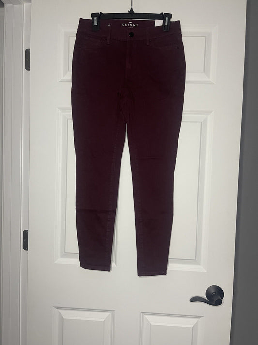 White House Black Market The Skinny Ankle Jeggings Size 4 Plum New With Tags