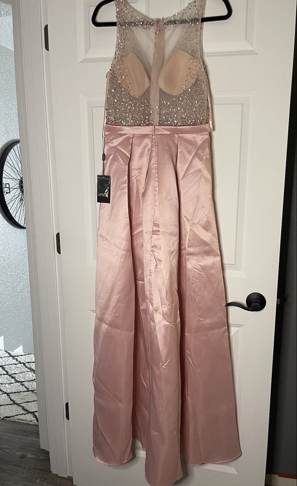 White By Soieblu Sleeveless Dress Sheer W Multi Bead Pink Body Medium Nwt 