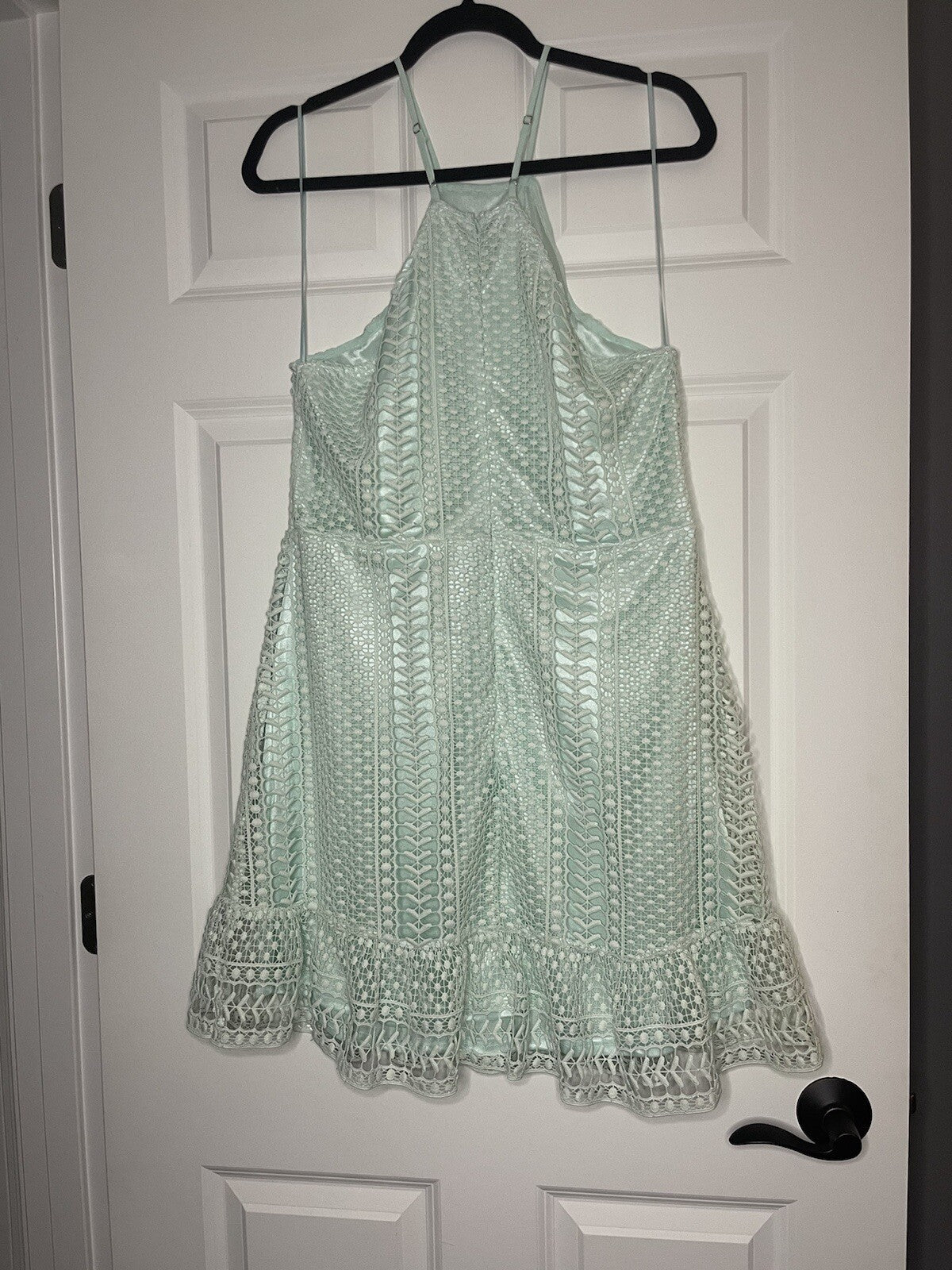 Venus Sleeveless Dress Size 14 Light Green Crochet 