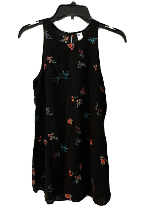 Old Navy small tall sleeveless blouse black with multicolor floral nwt