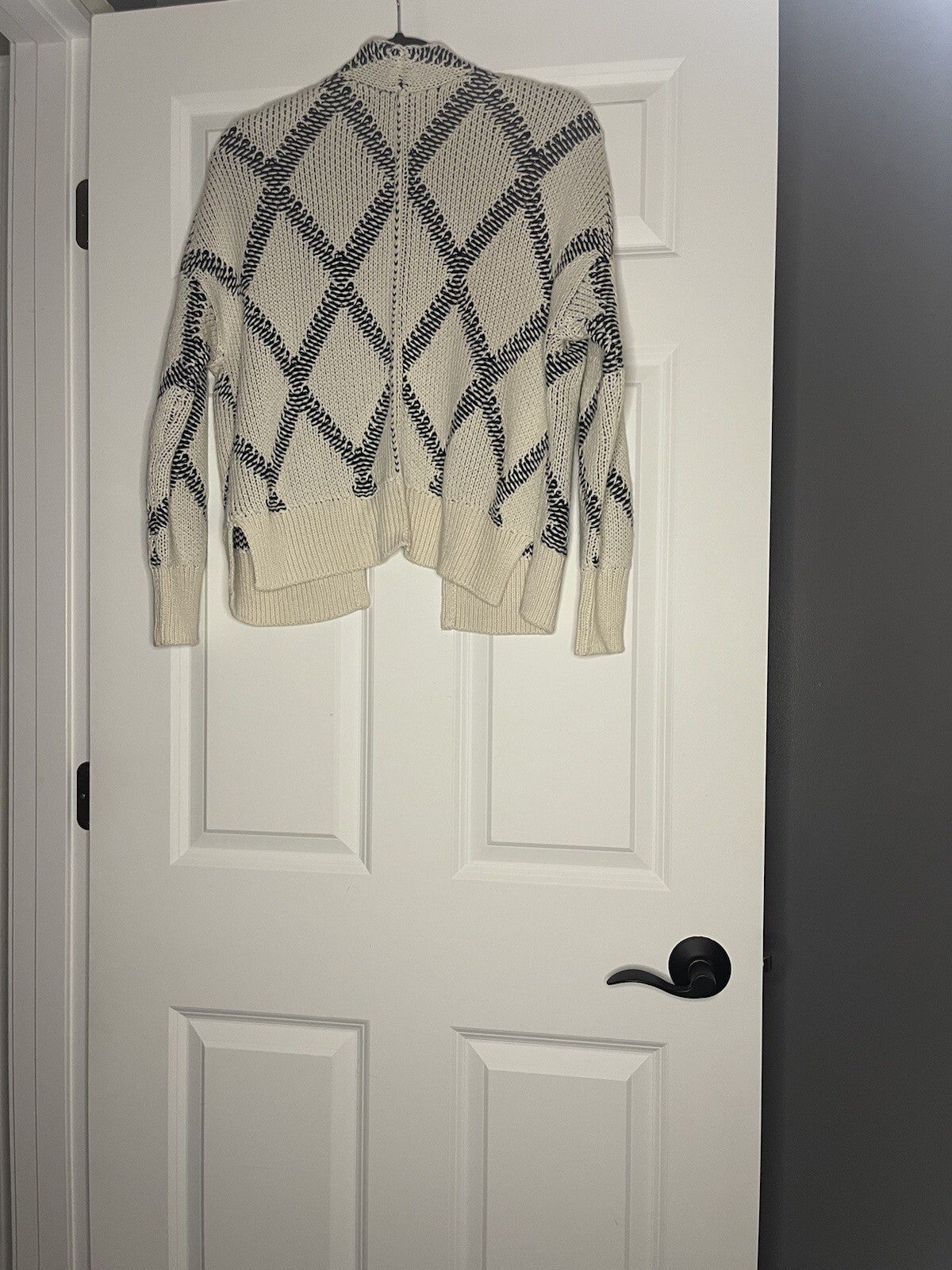 360 Sweater Italian Yarn XS Cream And Navy 