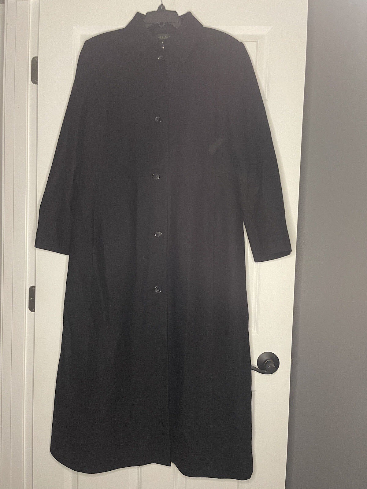 Harve Benard Long Black Winter Coat Size 14 Wool