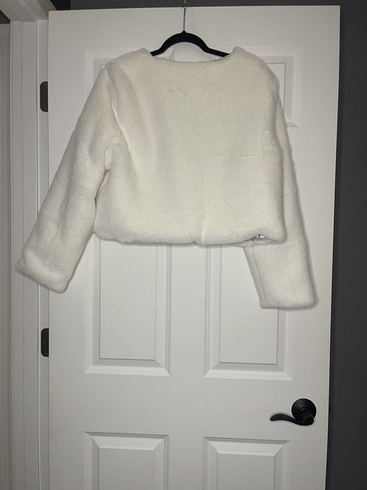 Edary faux fur jacket off white NWT