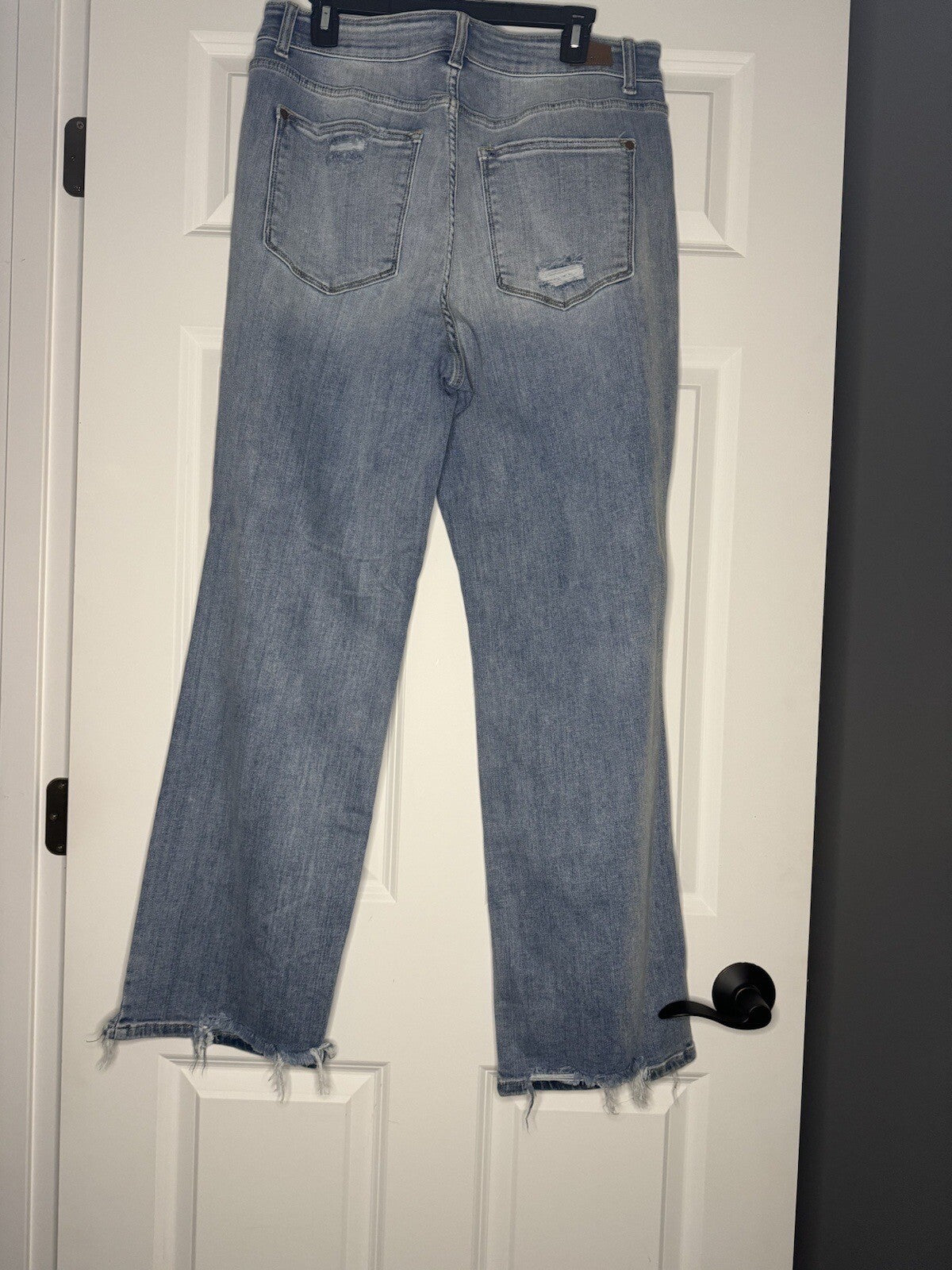 Judy Blue Straight Fit Jeans 14w Light Wash Distressed 