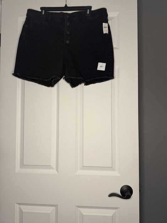 Old Navy High Rise Secret Slim Pockets Jean Shorts Black 16 NWT