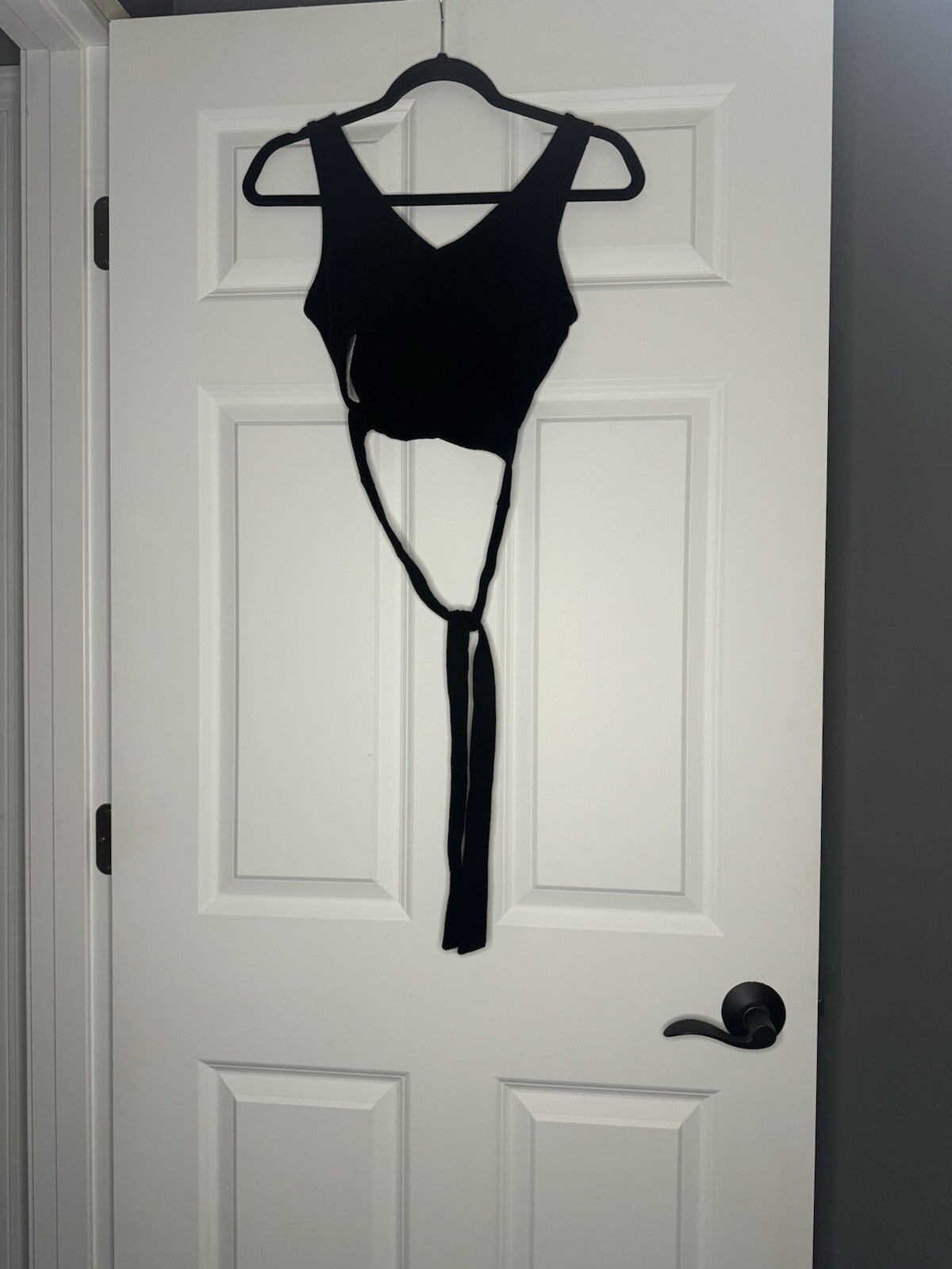 Hollister Crop Wrap Blouse Small Sleeveless Black 