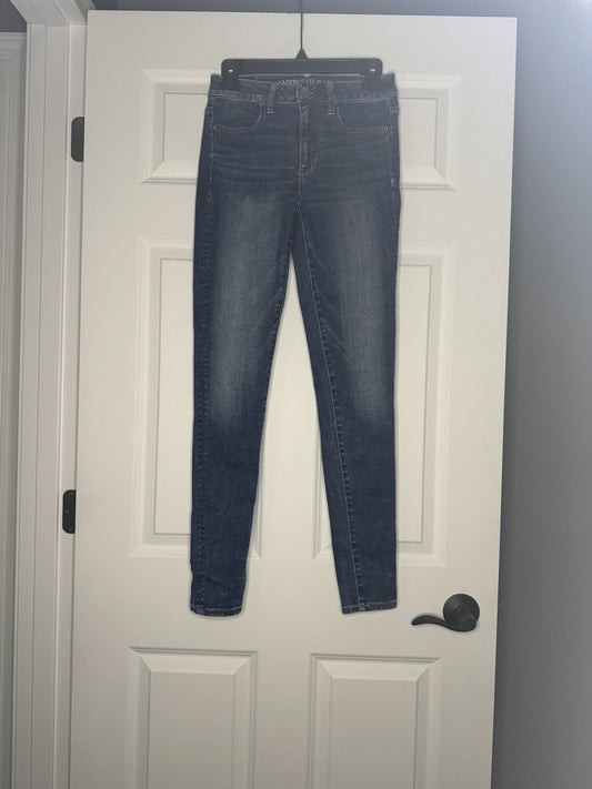 American Eagle Super Stretch X Hi Rise Jegging Size 2 Blue 