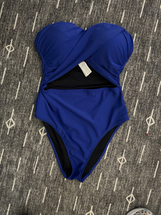 Cupshe Strapless Swimsuit Missing Straps Xl Blue Nwot