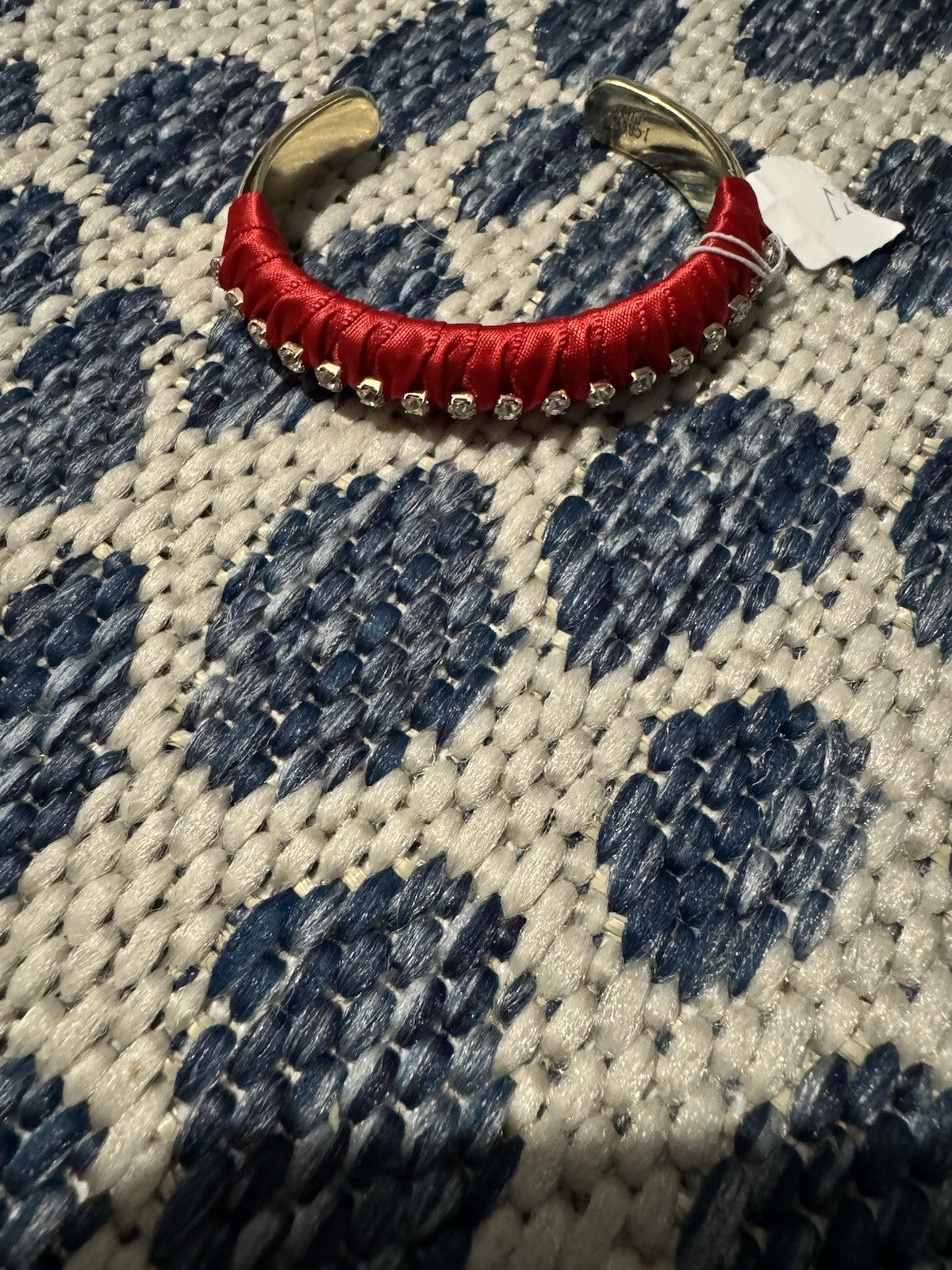 J Crew Cuff Bracelet Red Beaded New With Tag