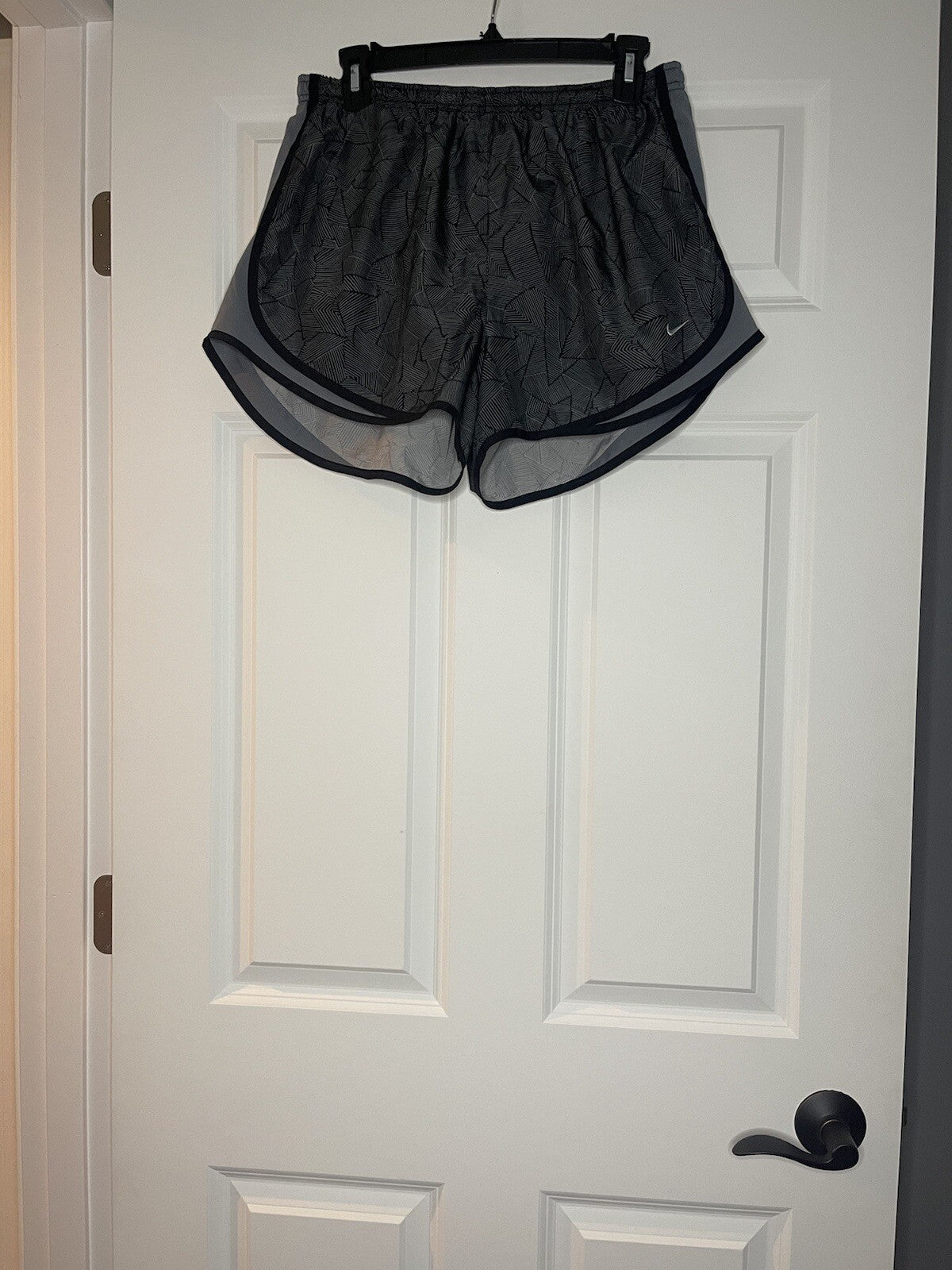 Nike dri fit shorts with liner black and gray print