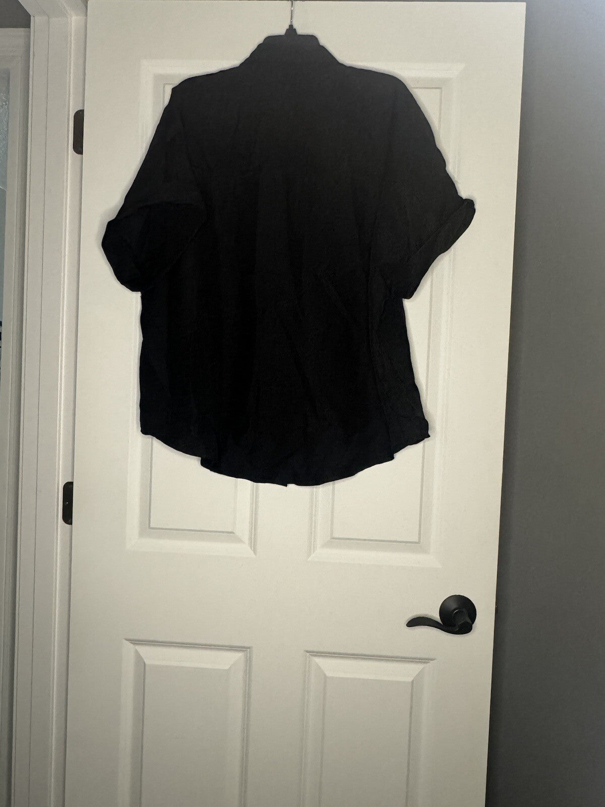 In’voland Short Sleeve Button Up Blouse 16w Black 