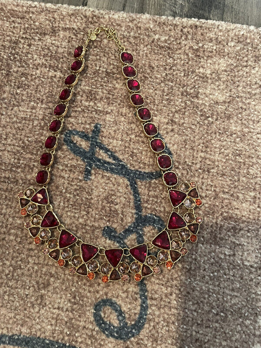 Talbots Red Pink Purple Necklace 