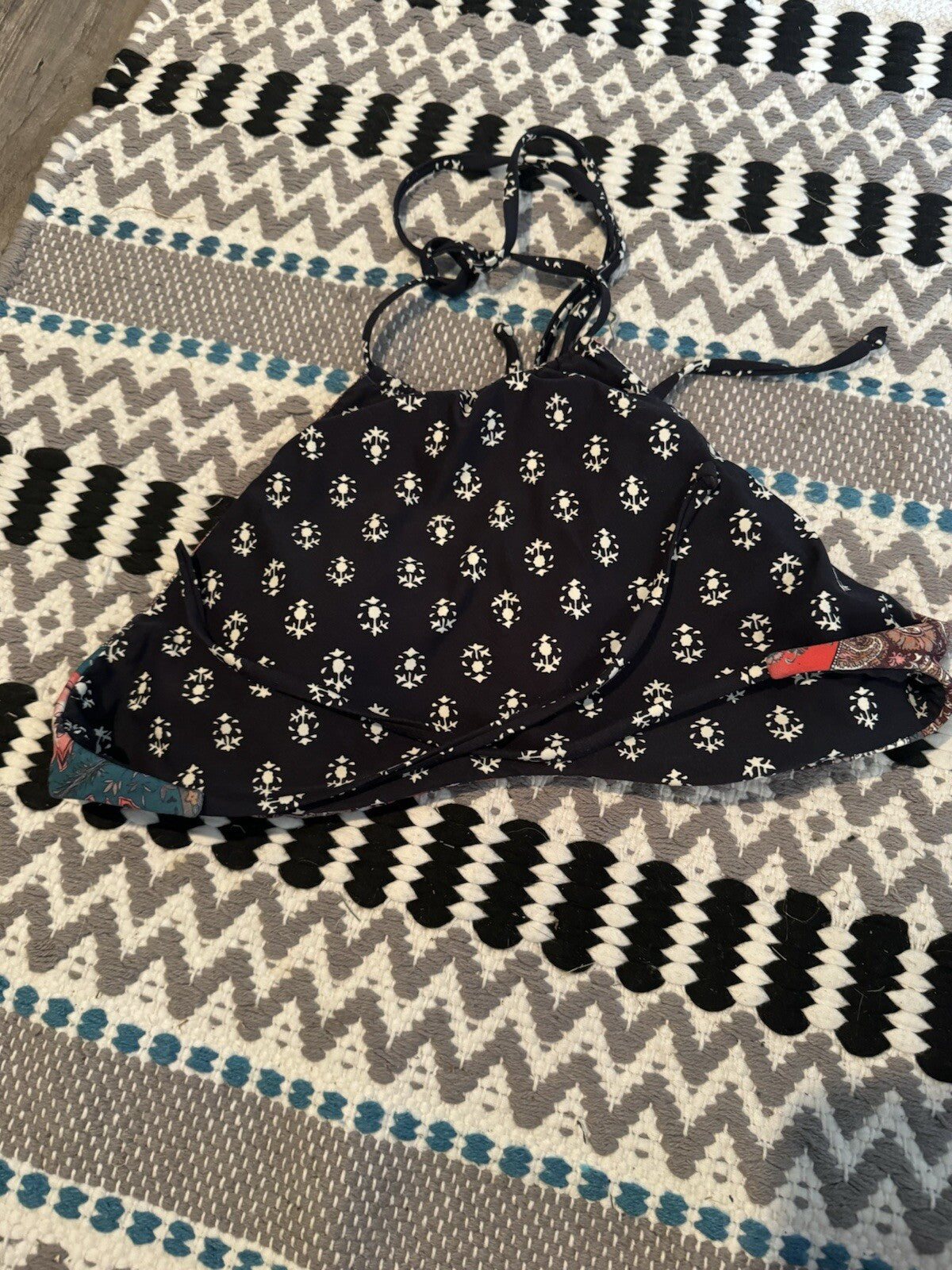 Rip Curl Small Bikini Top Reversible Multicolor Print 