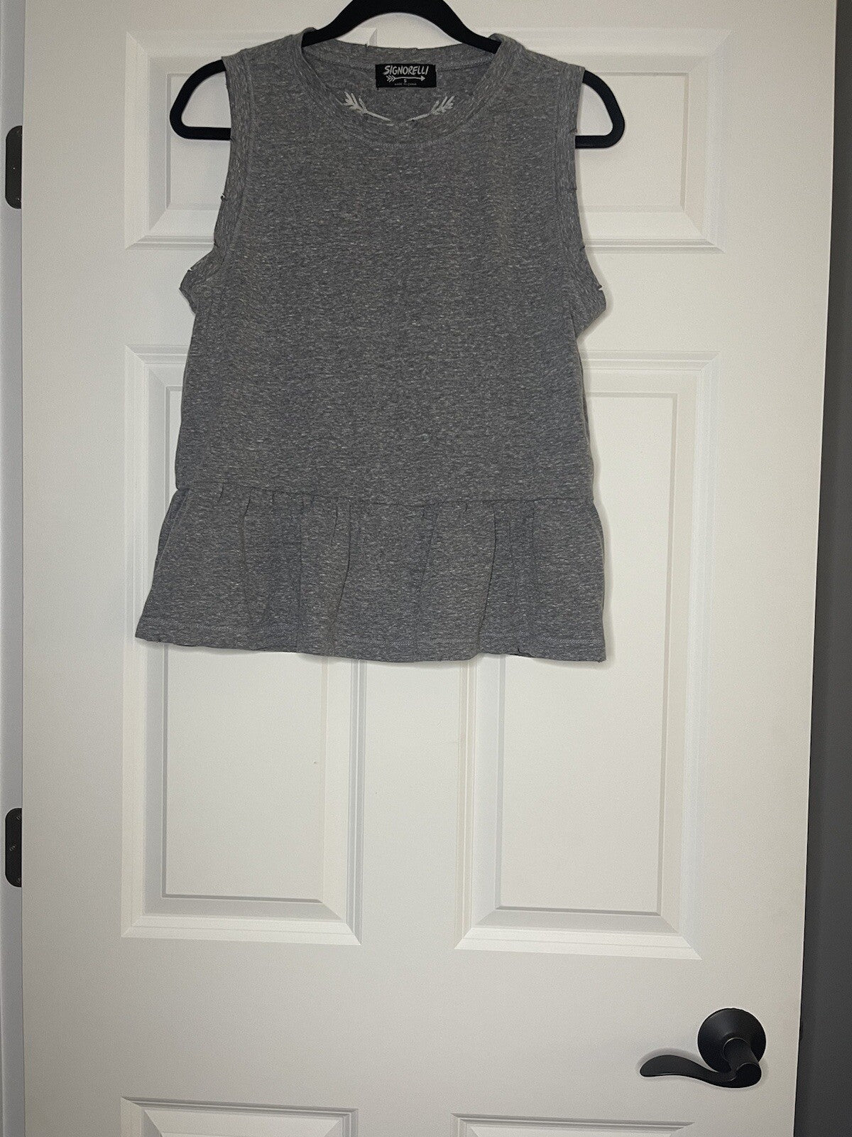 signarelli sleeveless blouse gray small flowy bottom