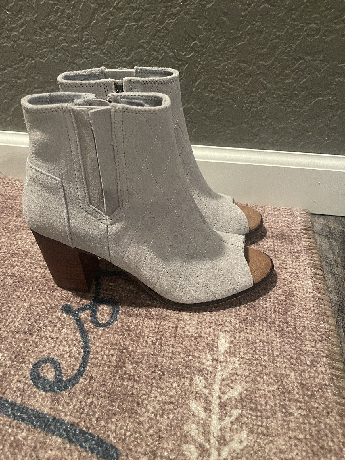 Toms size 8.5 peekboo heels grey brand new