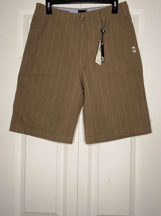 Dc shorts size 30 brown with white stripe nwt 